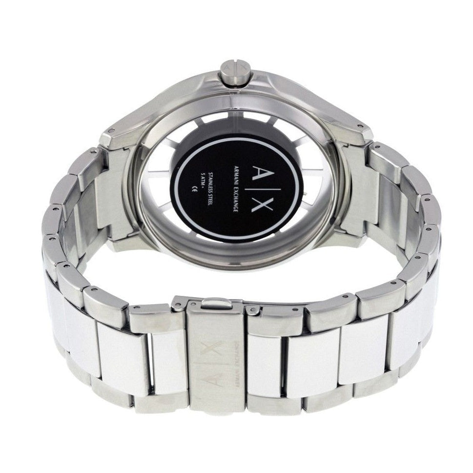 Armani Exchange Hampton Chronograph Blue Dial Silver Steel Strap Watch For Men - AX2178