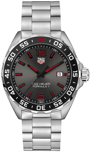 Tag Heuer Formula 1 Quartz Anthracite Dial Silver Steel Strap Watch for Men - WAZ1018.BA0842