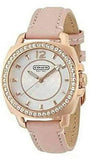 Coach Boyfriend Mother of Pearl White Dial Pink Leather Strap Watch for Women - 14503151