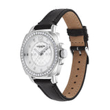 Coach Boyfriend Silver Dial Black Leather Strap Watch for Women - 14503152