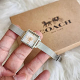 Coach Cass White Dial Silver Mesh Bracelet Watch for Women - 14503697