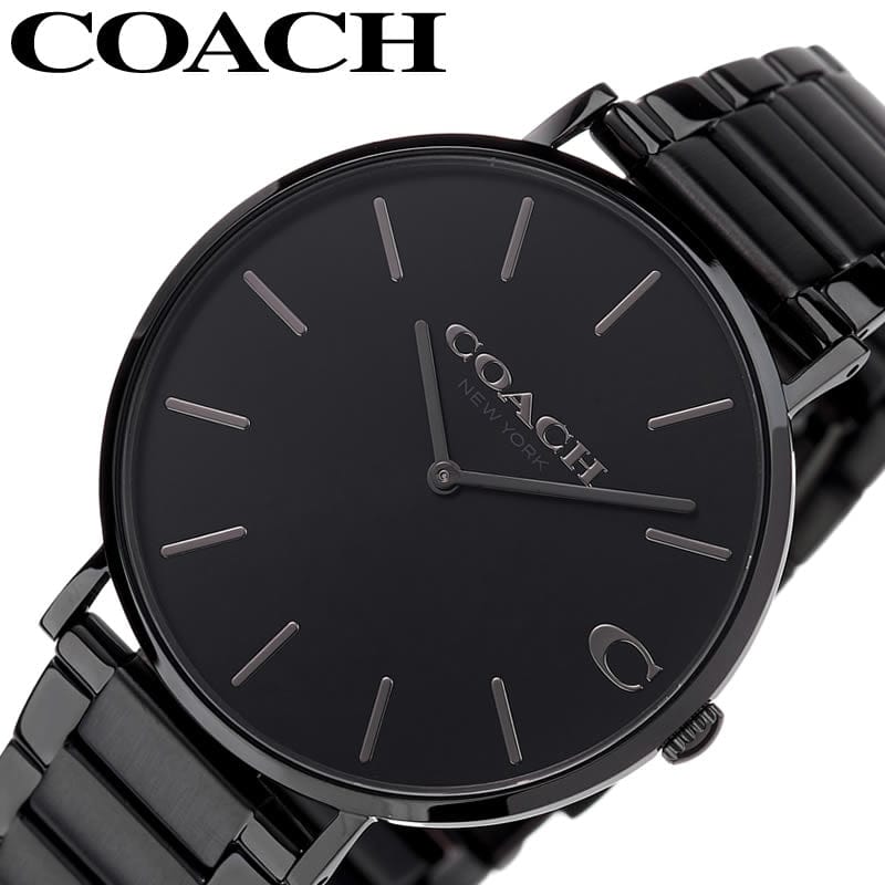 Coach Charles Black Dial Black Steel Strap Watch for Men - 14602431