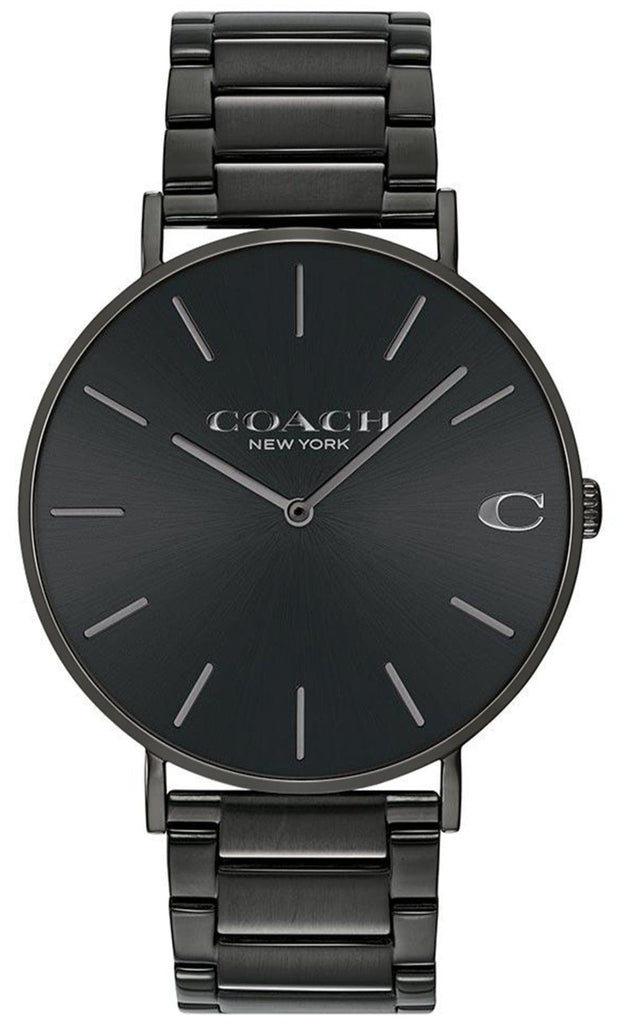 Coach Charles Black Dial Black Steel Strap Watch for Men - 14602431