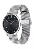 Coach Charles Black Dial Silver Mesh Bracelet Watch for Men - 14602144