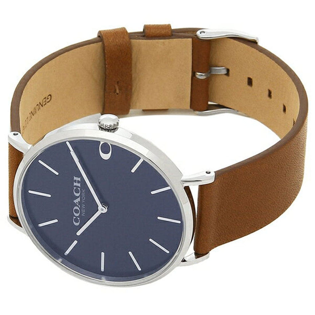 Coach Charles Blue Dial Brown Leather Strap Watch for Men - 14602151
