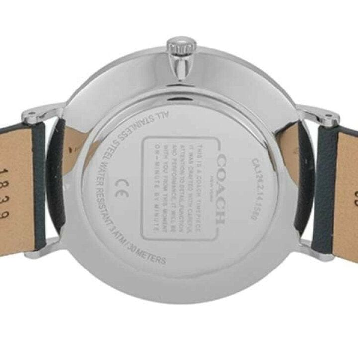 Coach Charles Grey Dial Black Leather Strap Watch for Men - 14602150