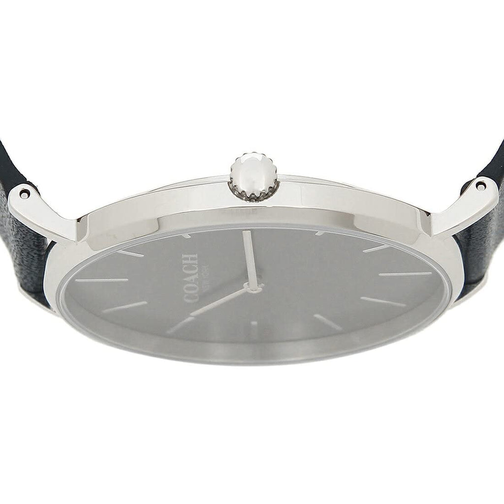 Coach Charles Grey Dial Black Leather Strap Watch for Men - 14602150