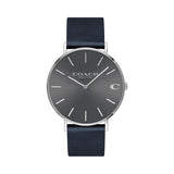 Coach Charles Grey Dial Black Leather Strap Watch for Men - 14602150