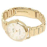 Coach Delancey Classic White Dial Gold Steel Strap Watch for Women - 14502261