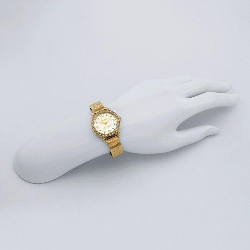 Coach Delancey Diamonds Silver Dial Gold Steel Strap Watch for Women - 14502354
