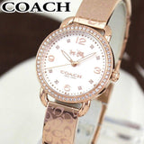 Coach Delancey Silver Dial Rose Gold Steel Strap Watch for Women - 14502355