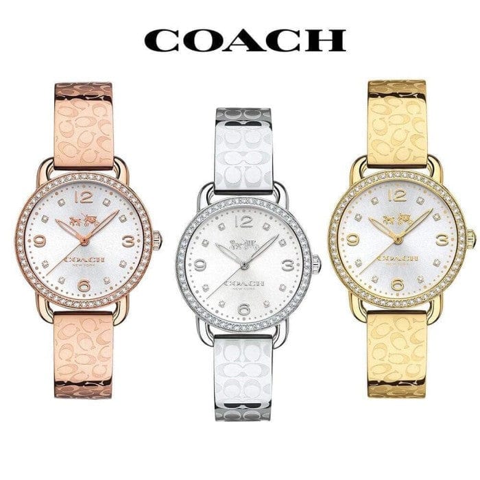 Coach Delancey Silver Dial Rose Gold Steel Strap Watch for Women - 14502355