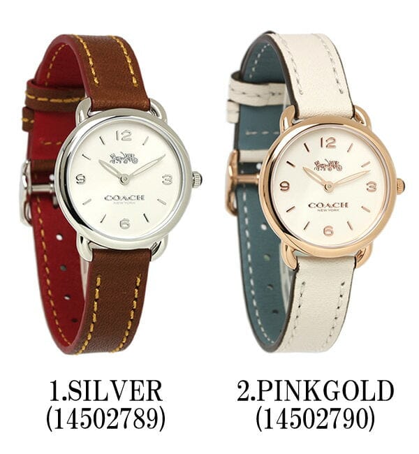 Coach Delancey Slim Cream Dial Brown Leather Strap Watch For Women - 14502789