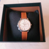Coach Delancey Slim Cream Dial Brown Leather Strap Watch For Women - 14502789