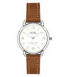 Coach Delancey Slim Cream Dial Brown Leather Strap Watch For Women - 14502789