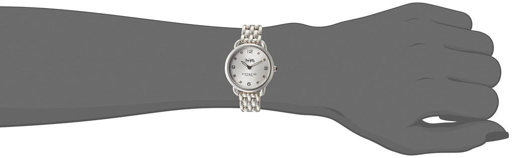 Coach Delancey Slim Silver Dial Silver Steel Strap Watch for Women - 14502781