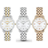 Coach Delancey Slim White Dial Two Tone Steel Strap Watch for Women - 14502784