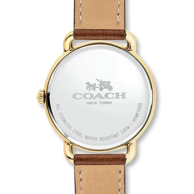 Coach Delancey White Dial Brown Leather Strap Watch for Women - 14502715