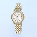 Coach Delancey White Dial Gold Steel Strap Watch for Women - 14502241