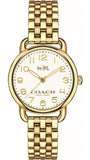 Coach Delancey White Dial Gold Steel Strap Watch for Women - 14502241
