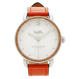 Coach Delancey White Dial Orange Leather Strap Watch for Women - 14502880