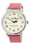 Coach Delancey White Dial Pink Leather Strap Watch for Women - 14502717