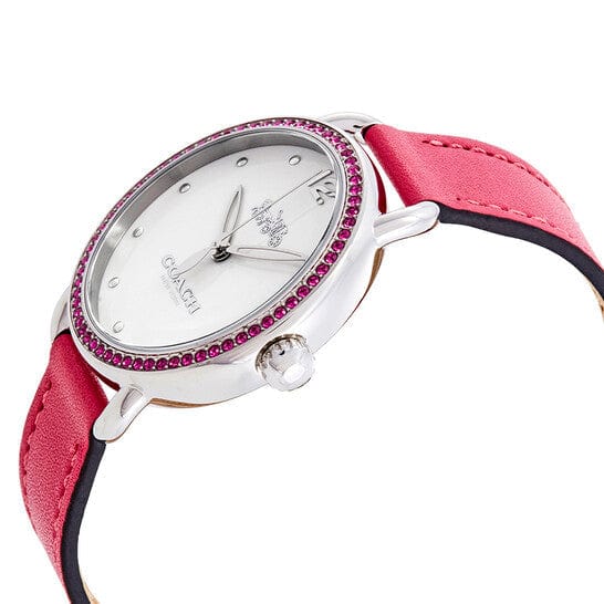 Coach Delancey White Dial Red Leather Strap Watch for Women - 14502879