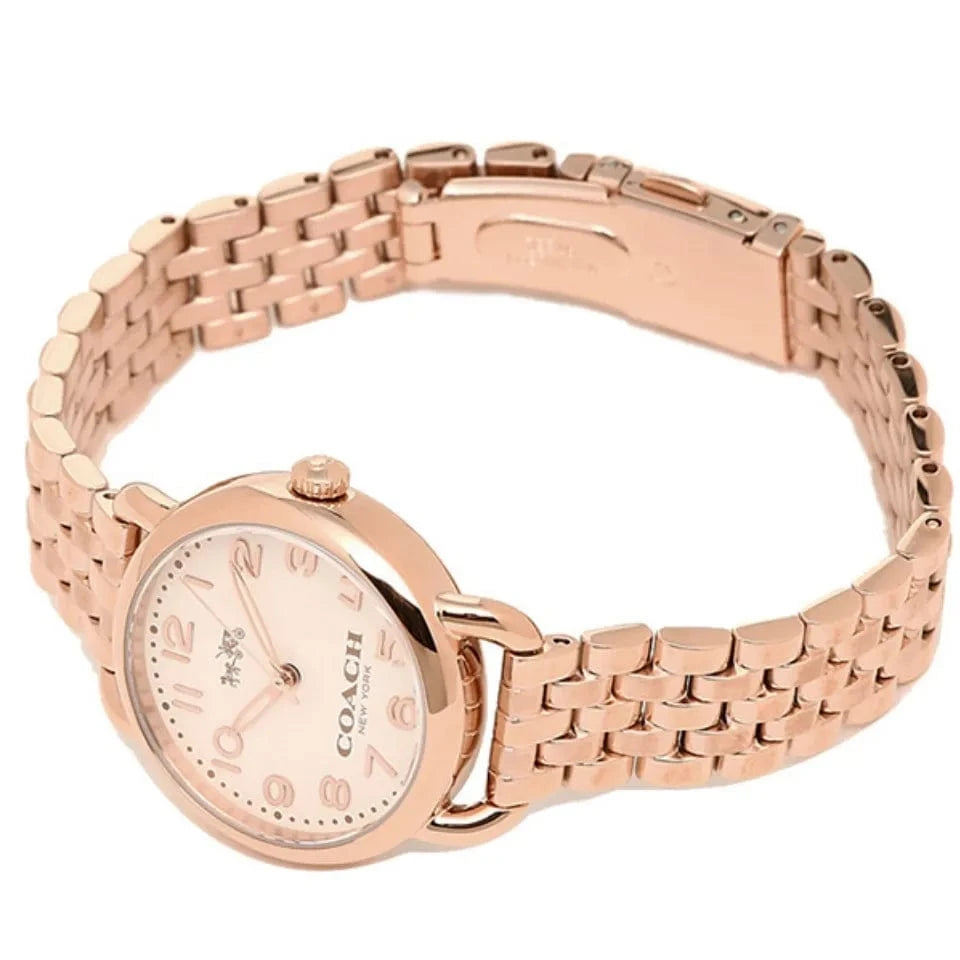 Coach Delancey White Dial Rose Gold Steel Strap Watch for Women - 14502242