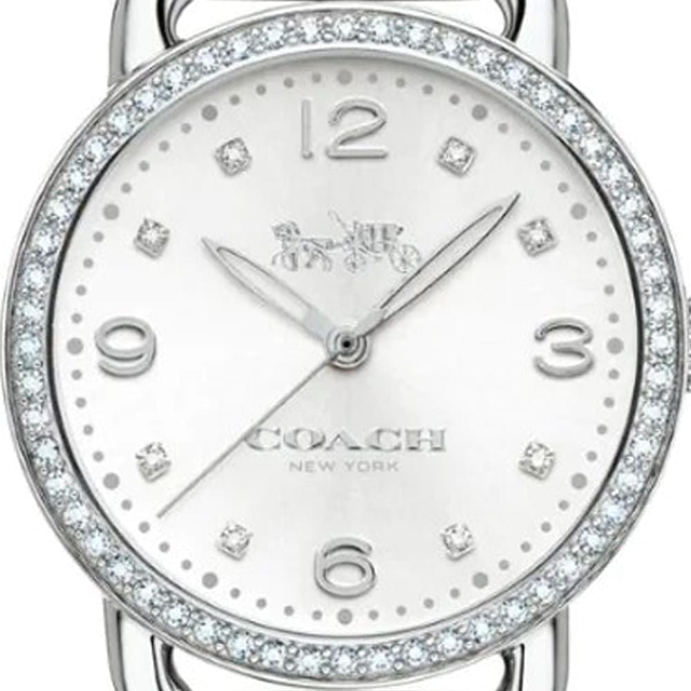 Coach Delancey White Dial Silver Steel Strap Watch for Women - 14502353