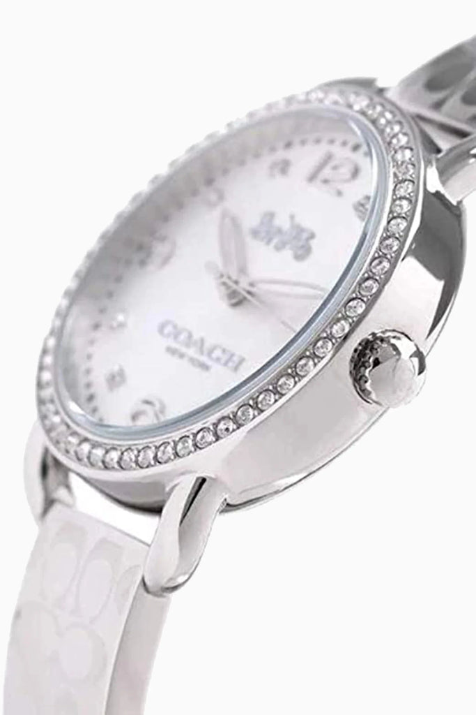 Coach Delancey White Dial Silver Steel Strap Watch for Women - 14502353