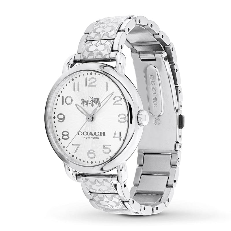 Coach Delancey White Dial Silver Steel Strap Watch for Women - 14502495