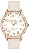 Coach Delancey White Dial White Leather Strap Watch for Women - 14502716
