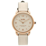 Coach Delancey White Dial White Leather Strap Watch for Women - 14502790