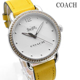 Coach Delancey White Dial Yellow Leather Strap Watch for Women - 14502882