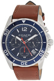 Coach Kent Chronograph Blue Dial Brown Leather Strap Watch for Men - 14602560