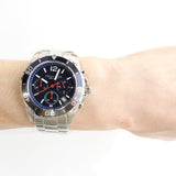 Coach Kent Chronograph Blue Dial Silver Steel Strap Watch for Men - 14602555