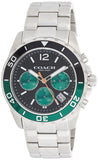 Coach Kent Green Dial Silver Steel Strap Watch for Men - 14602557