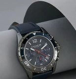 Coach Kent Grey Dial Blue Leather Strap Watch for Men - 14602558