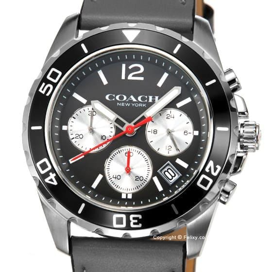 Coach Kent Grey Dial Grey Leather Strap Watch for Men - 14602561