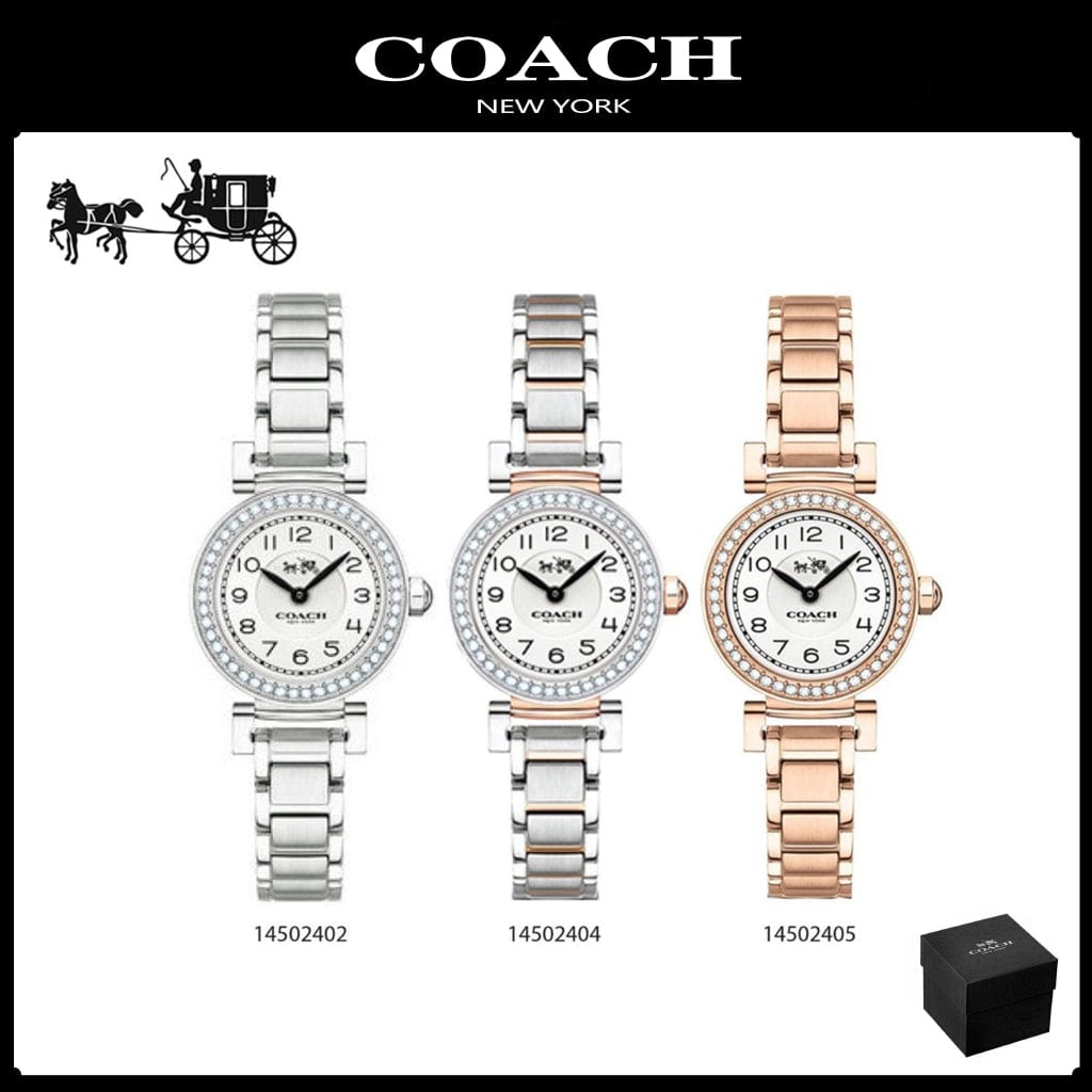 Coach Madison Crystals Silver Dial Two Tone Steel Strap Watch for Women - 14502404