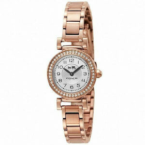 Coach Madison Crystals White Dial Rose Gold Steel Strap Watch For Women - 14502405