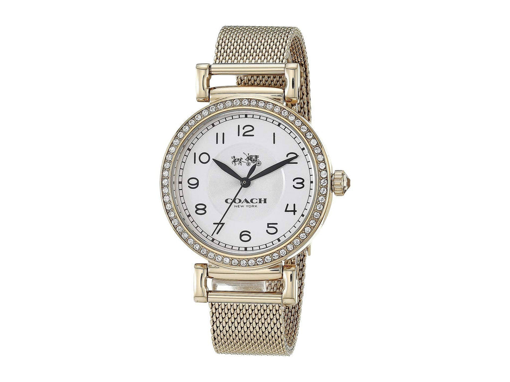 Coach Madison White Dial Gold Mesh Bracelet Watch for Women - 14502652