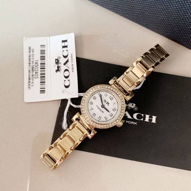 Coach Madison White Dial Gold Steel Strap Watch for Women - 14502403
