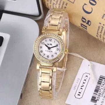 Coach Madison White Dial Gold Steel Strap Watch for Women - 14502403
