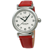 Coach Madison White Dial Red Leather Strap Watch for Women - 14502407