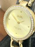 Coach Park Diamonds Gold Dial Gold Steel Strap Watch for Women - 14503171