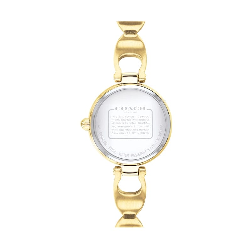 Coach Park Diamonds Gold Dial Gold Steel Strap Watch for Women - 14503171