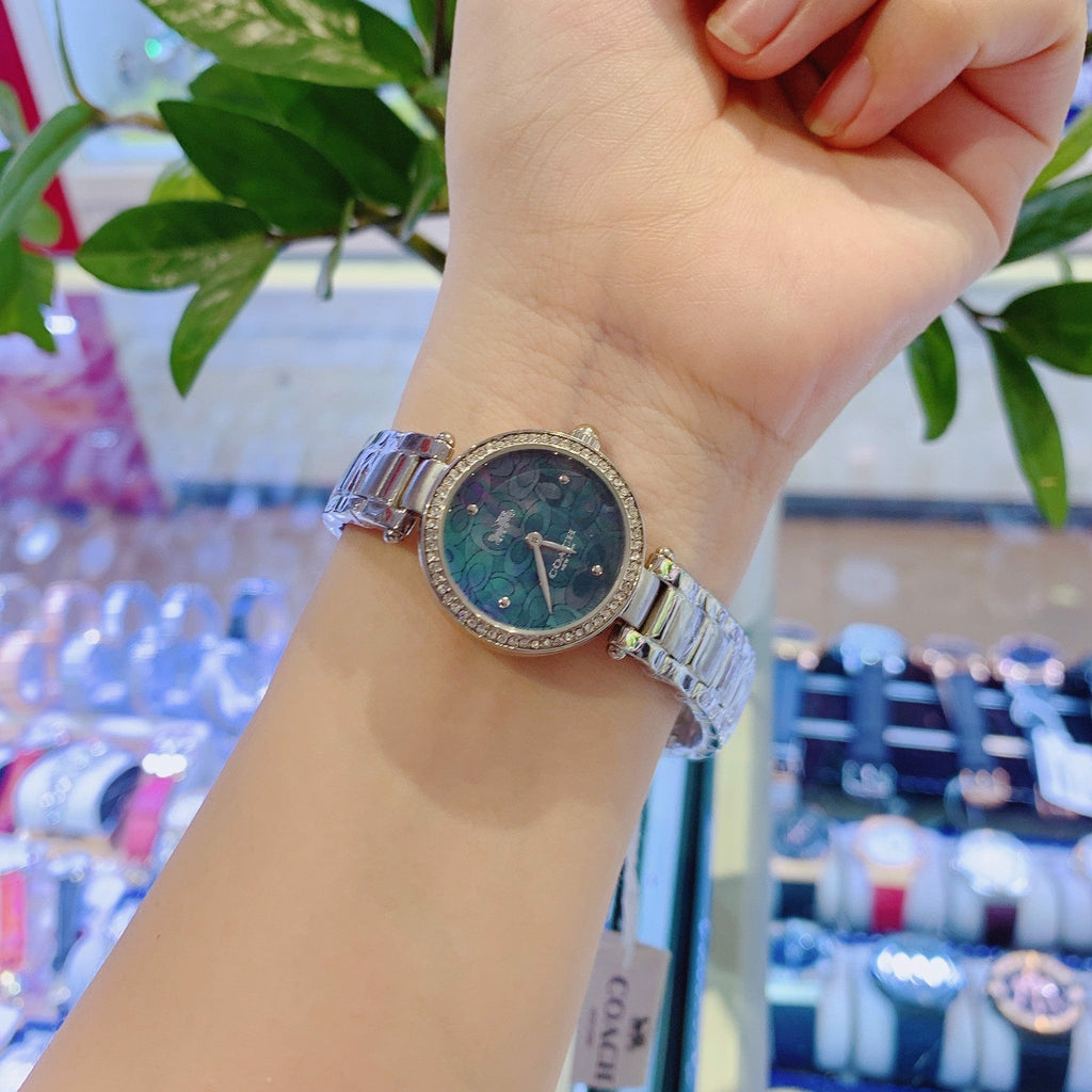 Coach Park Mother of Pearl Blue Dial Silver Steel Strap Watch for Women - 14503224