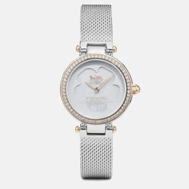 Coach Park Mother of Pearl Dial Silver Mesh Bracelet Watch for Women - 14503510