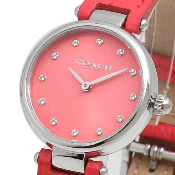 Coach Park Pink Dial Pink Leather Strap Watch for Women - 14503536